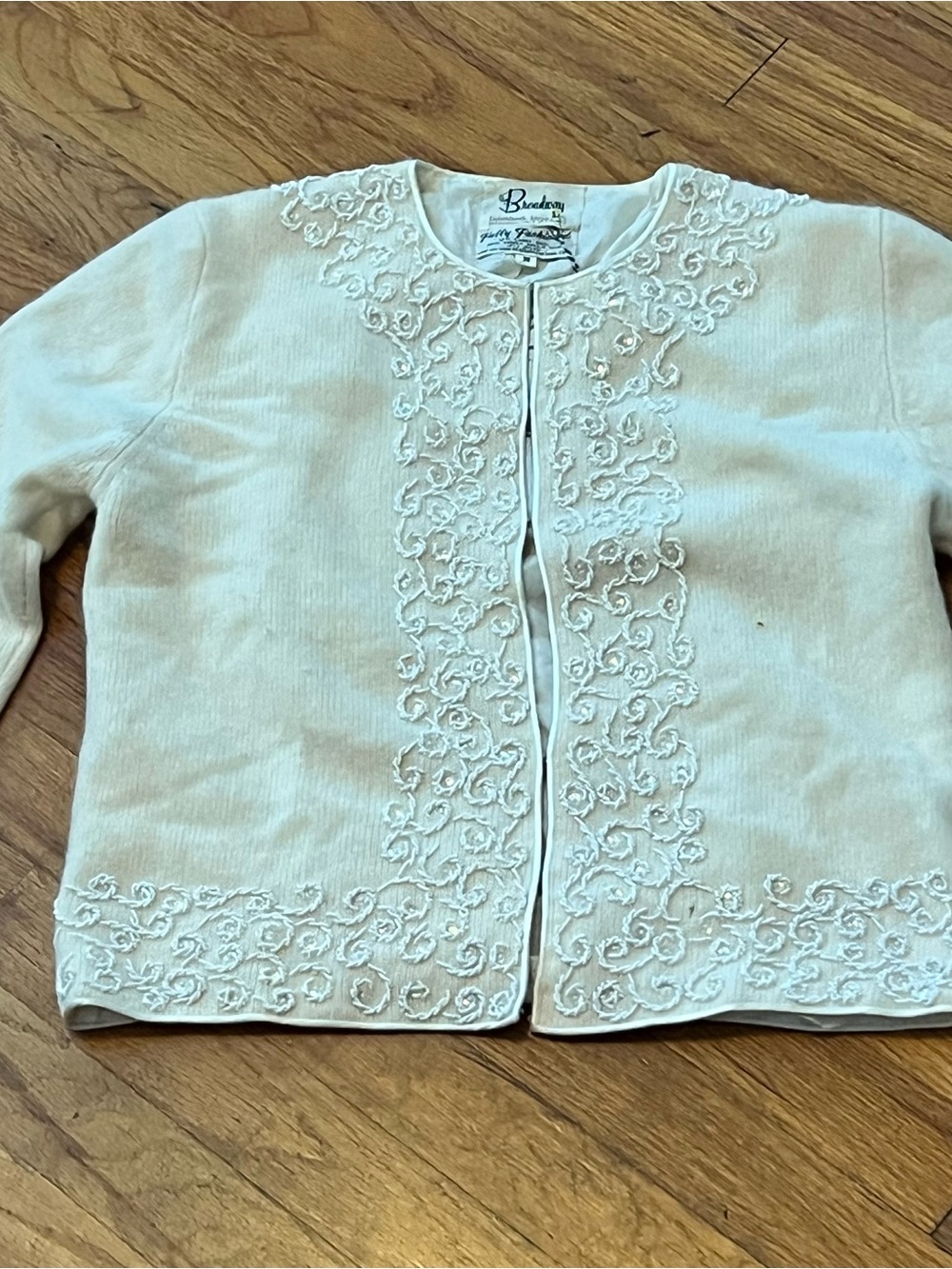 Vintage Ivory Beaded Cardigan